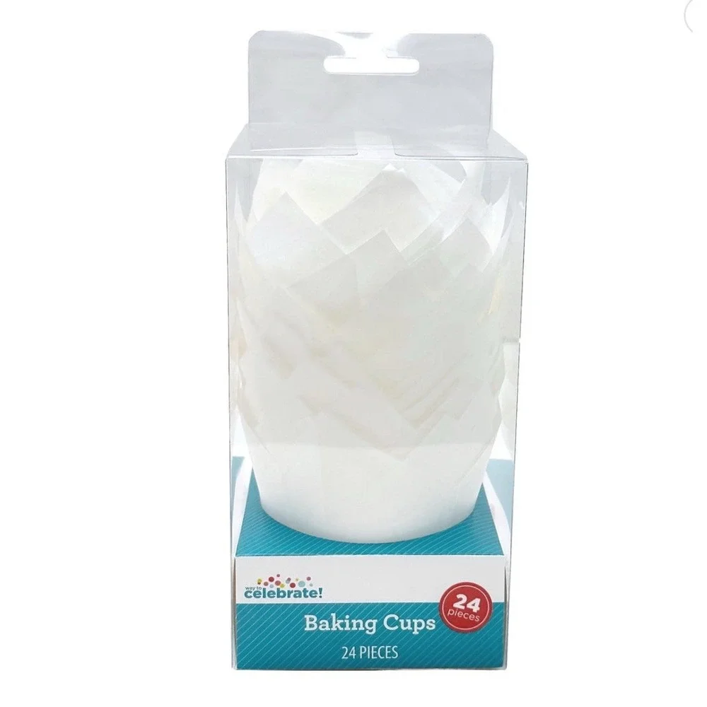 Way to Celebrate White Tulip Cupcake Liners Baking Cups Lot of 3 Packs 72 Count
